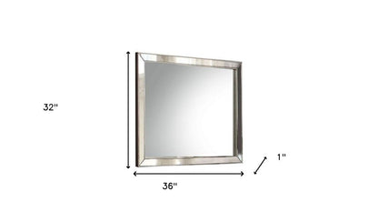 32" Platinum Wood Framed Mounted Dresser Mirror