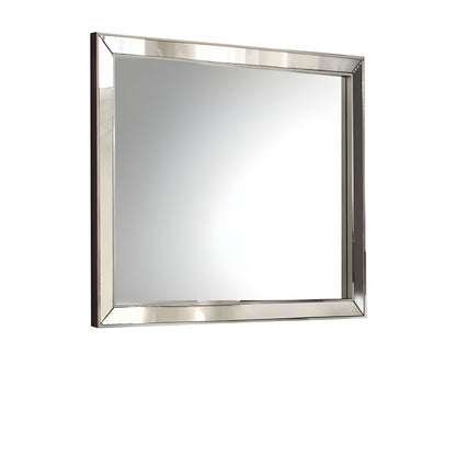 32" Platinum Wood Framed Mounted Dresser Mirror