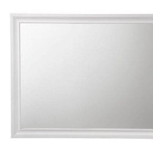 36" White Wood Framed Mounted Dresser Mirror
