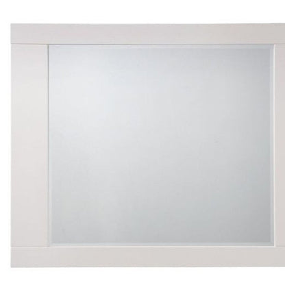 37" White Square Wood Framed Mounted Dresser Mirror