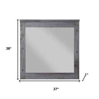 38" Square Wood Framed Mounted Dresser Mirror