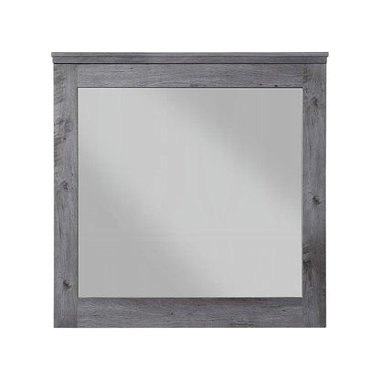 38" Square Wood Framed Mounted Dresser Mirror