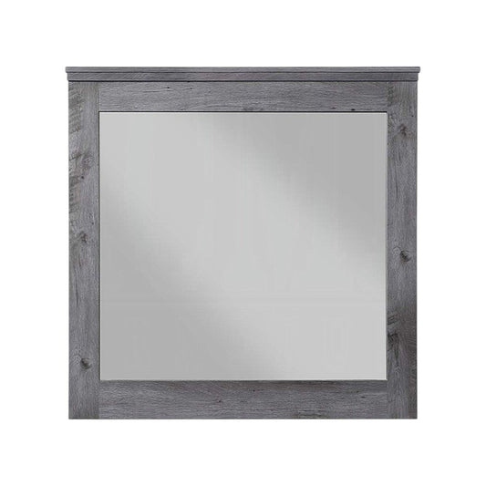 38" Square Wood Framed Mounted Dresser Mirror