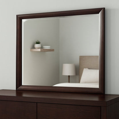 36" Merlot Wood Framed Mounted Dresser Mirror