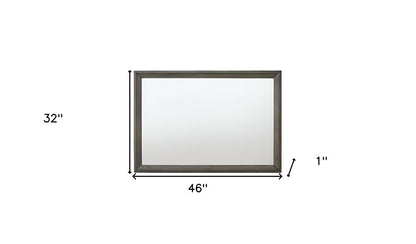 32" Gray Wood Framed Mounted Dresser Mirror