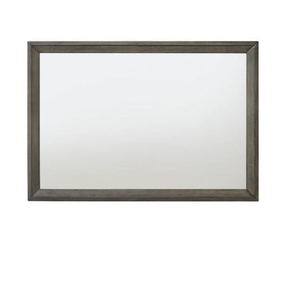 32" Gray Wood Framed Mounted Dresser Mirror
