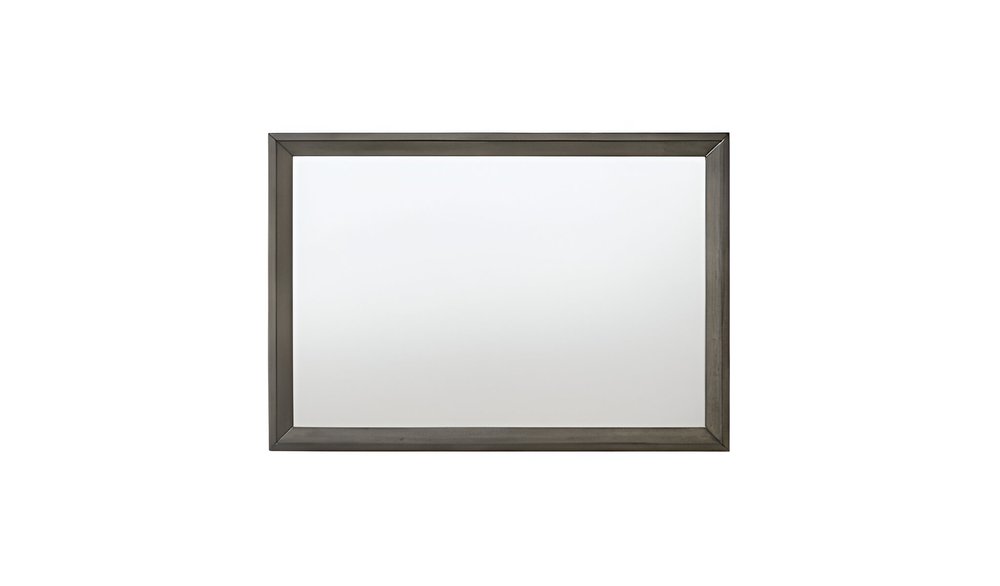 32" Gray Wood Framed Mounted Dresser Mirror