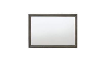 32" Gray Wood Framed Mounted Dresser Mirror