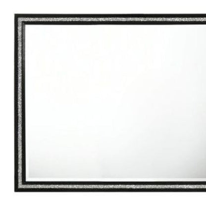 35" Black Wood Framed Mounted Dresser Mirror