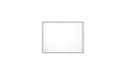 35" White Wood Framed Mounted Dresser Mirror