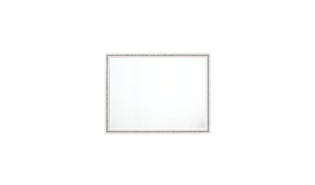 35" White Finish Dresser Mirror