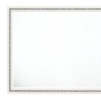 35" White Wood Framed Mounted Dresser Mirror