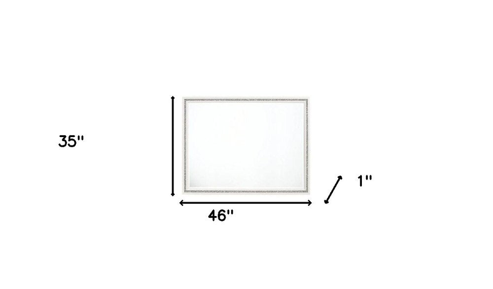 35" White Wood Framed Mounted Dresser Mirror