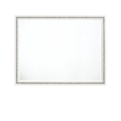35" White Wood Framed Mounted Dresser Mirror