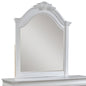 43" White Crowned Top Wood Framed Mounted Dresser Mirror