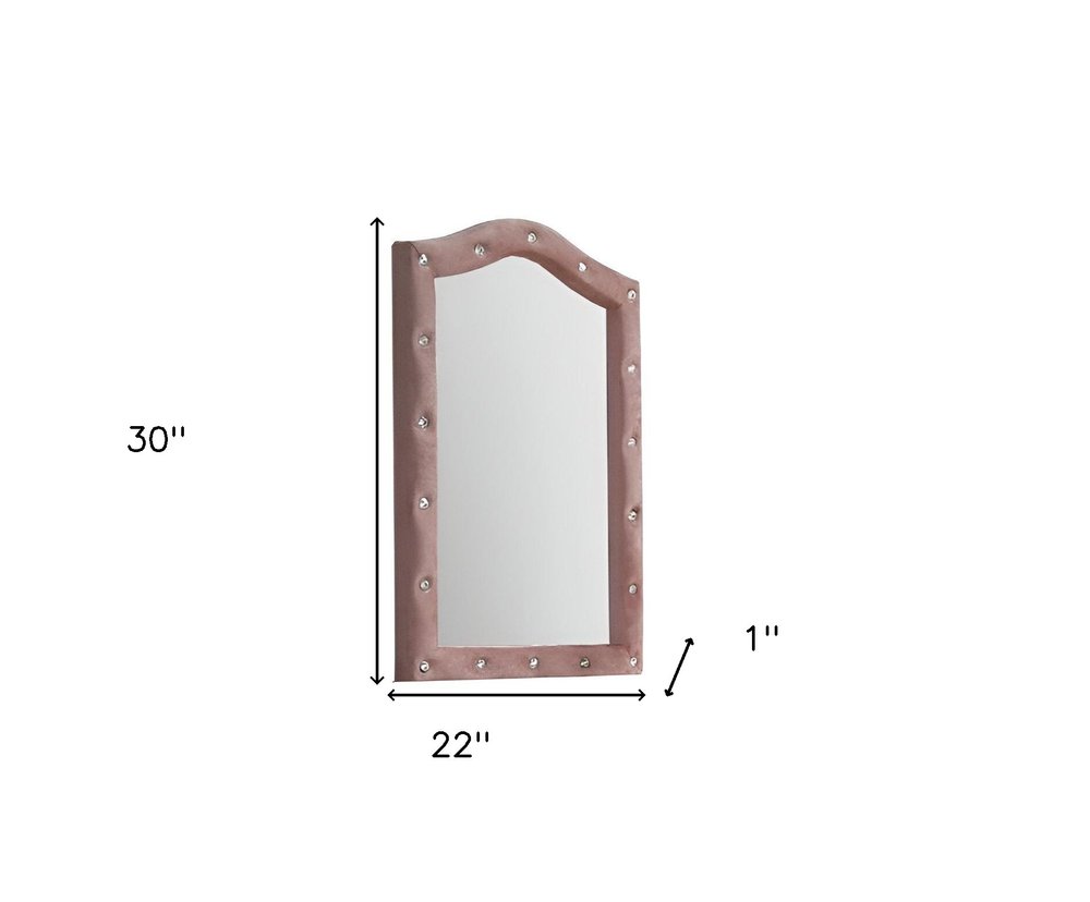 30" Pink Abstract Wood Framed Mounted Dresser Mirror