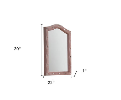 30" Pink Abstract Wood Framed Mounted Dresser Mirror