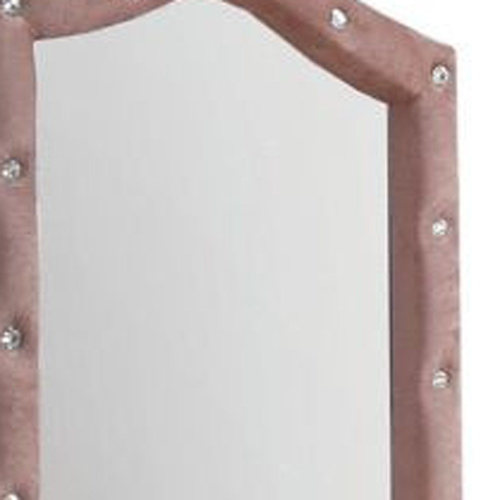 30" Pink Abstract Wood Framed Mounted Dresser Mirror