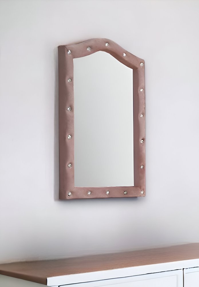 30" Pink Abstract Wood Framed Mounted Dresser Mirror