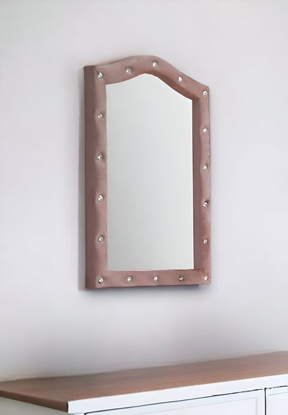 30" Pink Abstract Wood Framed Mounted Dresser Mirror