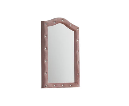 30" Pink Abstract Wood Framed Mounted Dresser Mirror