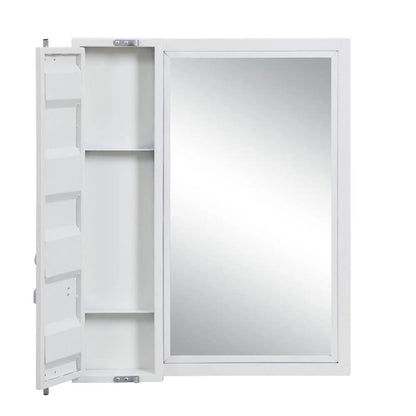 32" White Metal Framed Mounted Dresser Mirror