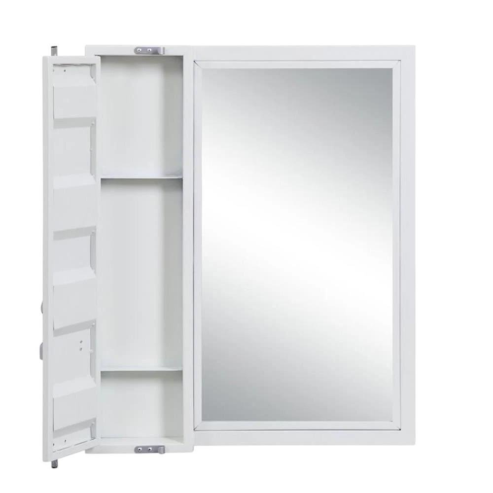 32" White Metal Framed Mounted Dresser Mirror