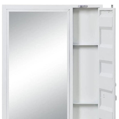 32" White Metal Framed Mounted Dresser Mirror