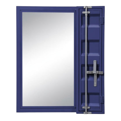 32" Blue Metal Framed Dresser Mirror