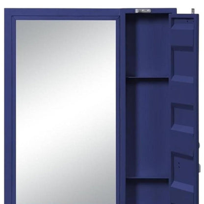 32" Blue Metal Framed Dresser Mirror