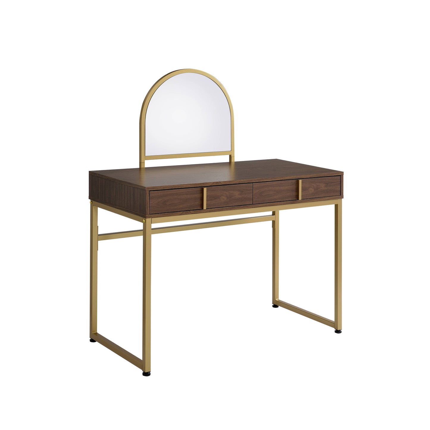 42" Gold Mirrored Vanity Table with Mirror With Two Drawers