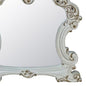 45" White Abstract Wood Framed Mounted Dresser Mirror