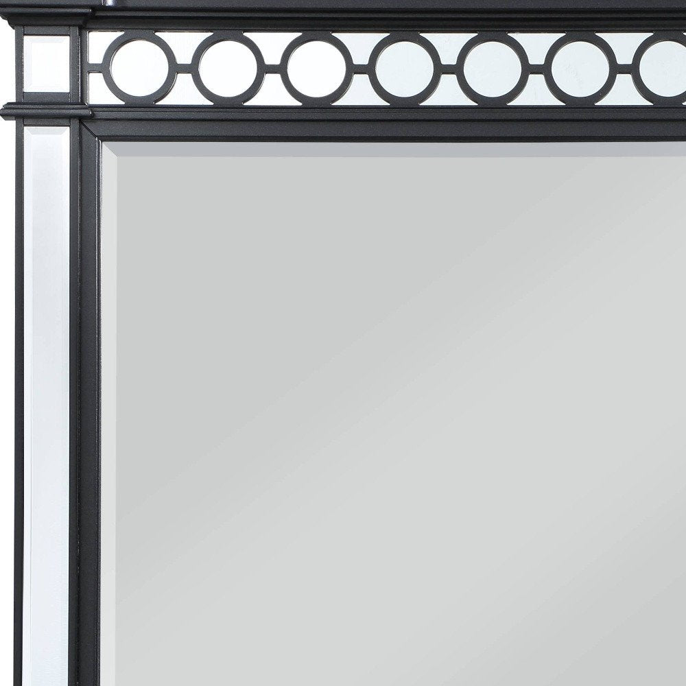42" Gunmetal Wood Framed Mounted Dresser Mirror