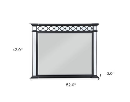 42" Gunmetal Wood Framed Mounted Dresser Mirror