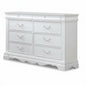 56" White Solid Wood Eight Drawer Double Dresser