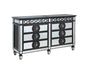 68" Black And Silver Wood Mirrored Eight Drawer Double Dresser