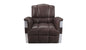 35" Brown Top Grain Leather Patchwork Club Chair