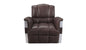 35" Brown Top Grain Leather Patchwork Club Chair