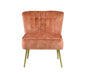 26" Burnt Orange and Brown Velvet Slipper Chair