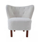 31" White and Brown Sherpa Polka Dots Wingback Chair