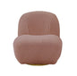 32" Pink and Brown Sherpa Swivel Slipper Chair