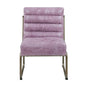 22" Wisteria and Steel Blue Top Grain Leather Ikat Side Chair