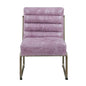 22" Wisteria and Steel Blue Top Grain Leather Ikat Side Chair