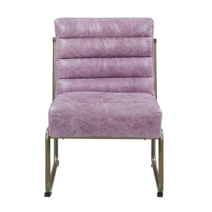 22" Wisteria and Steel Blue Top Grain Leather Ikat Side Chair