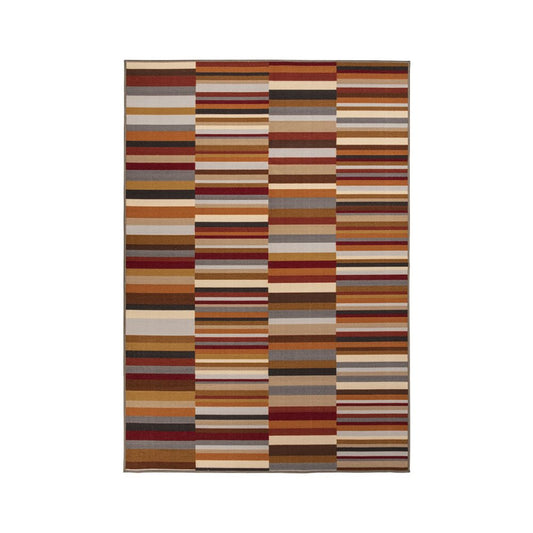 2' X 3' Gray Beige And Red Indoor Outdoor Area Rug