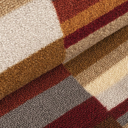 2' X 3' Gray Beige And Red Indoor Outdoor Area Rug