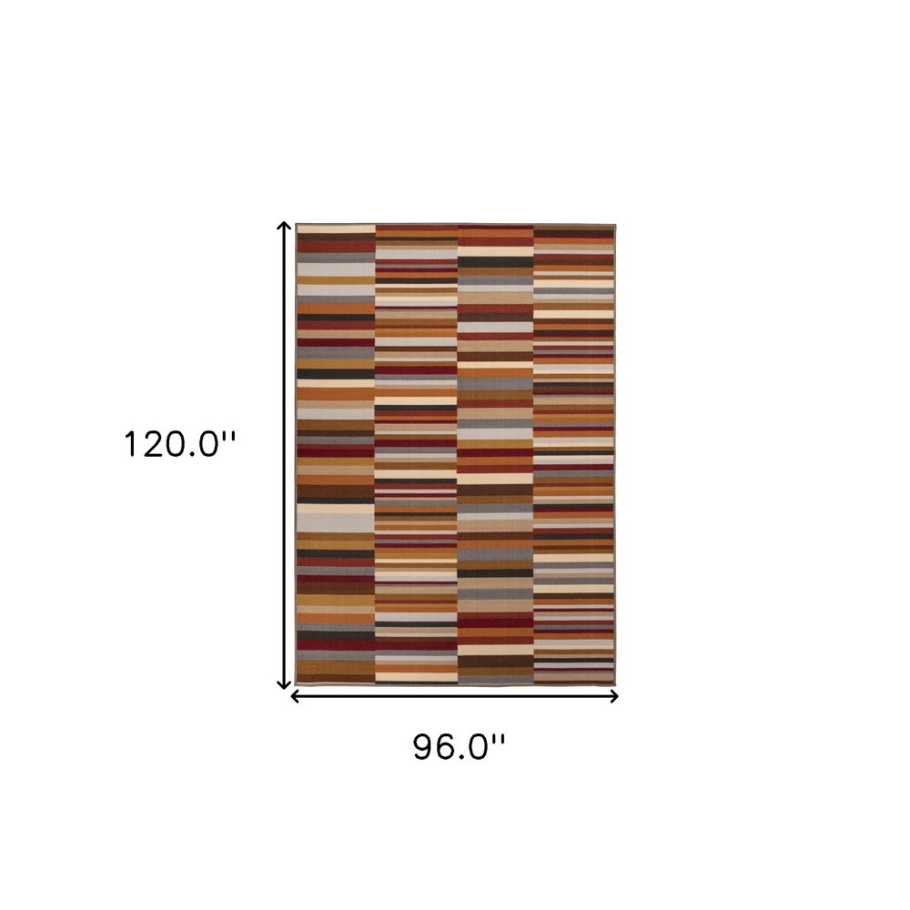 8' X 10' Gray And Ivory Indoor Outdoor Area Rug