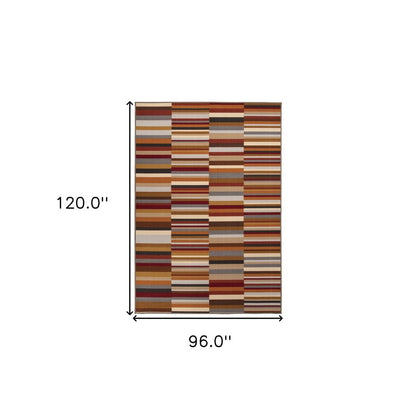 8' X 10' Gray And Ivory Indoor Outdoor Area Rug