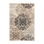 8' X 10' Tan Gray And Black Floral Medallion Stain Resistant Area Rug