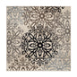 8' Brown Black And Gray Medallion Square Rug